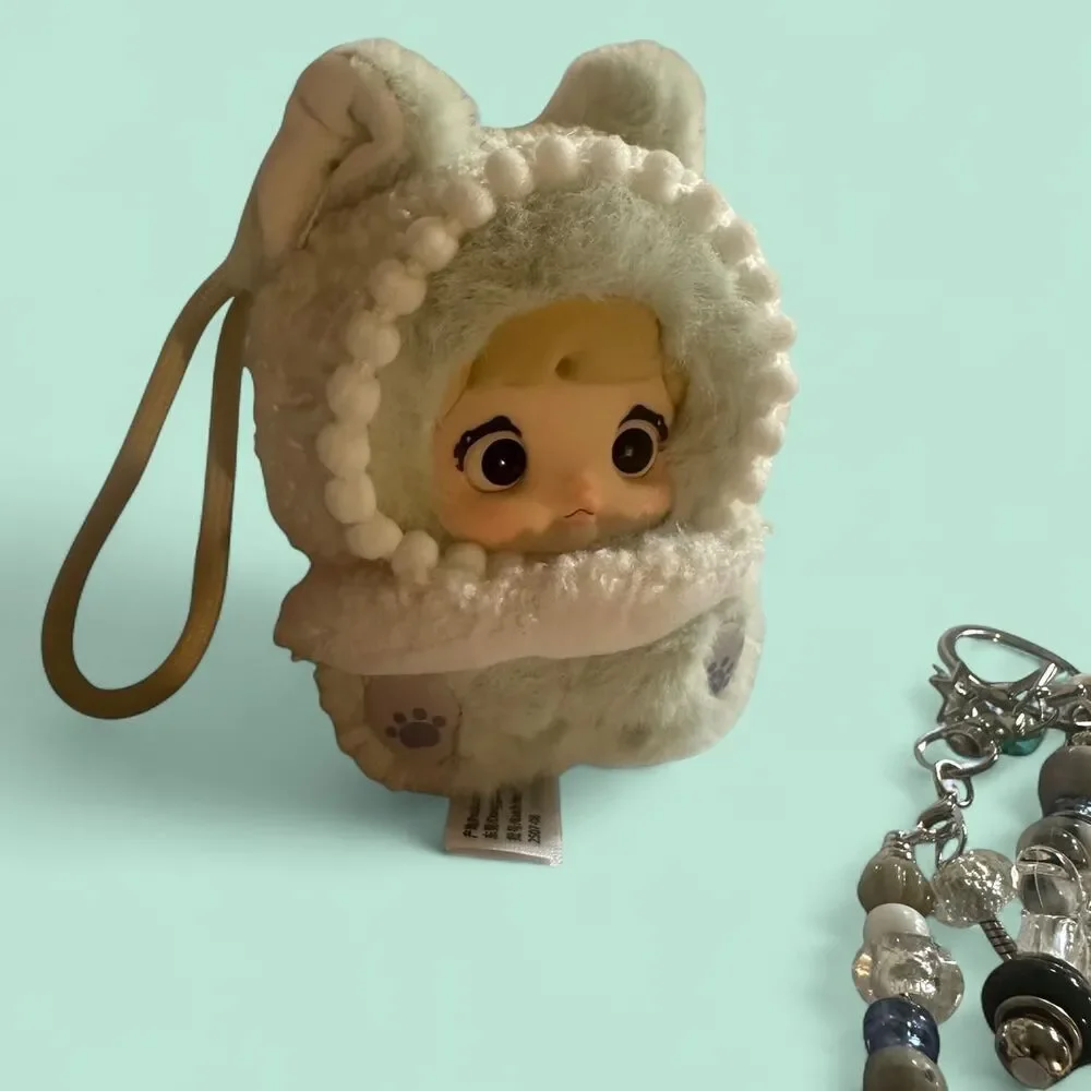 NOMMI Fairytale Town Fluffy Little Lamb Plush Bag Charm Keychain Set - OOAK